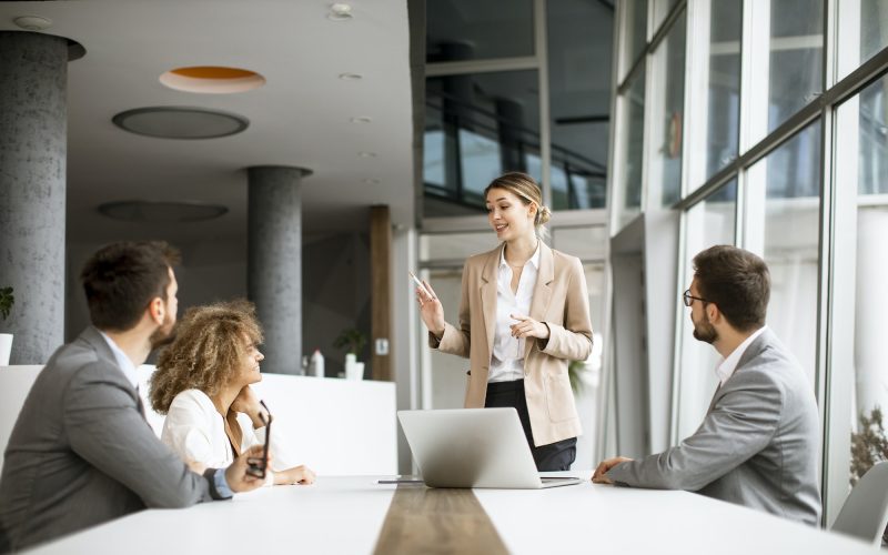 Multiethnic business people working together in the office